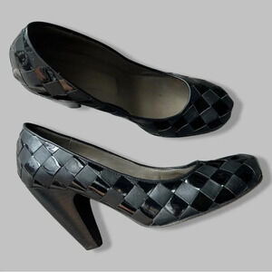Fancaltti Handmade Weave Leather Full Leather Pumps